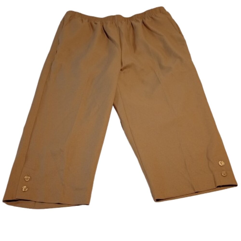 Alfred Dunner Classic Fit Women's Plus Capris, Tan 18W NWT